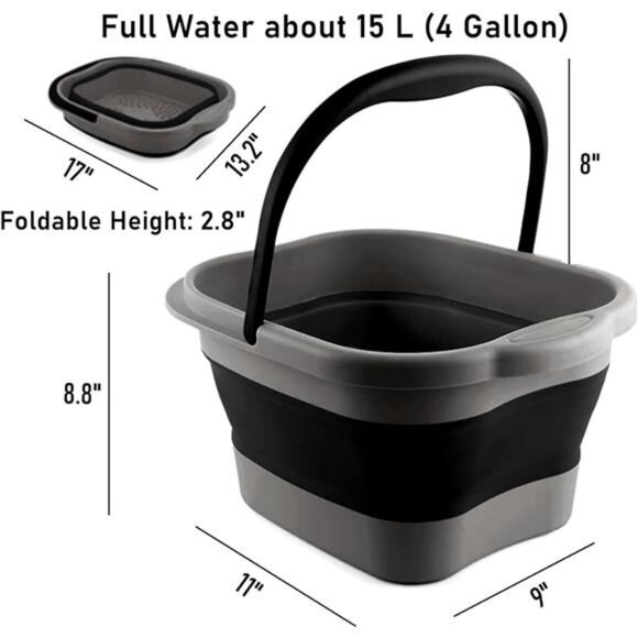 Collapsible Foot Tub Feet Soaking Spa Bath with Massager Acupoints - Picture 2 of 7